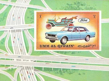 Umm al Qiwain 1972 - Masini de epoca, Ford, colita ndt neuzata