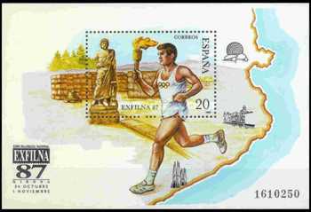 Spania 1987 - Sport, Jocuri Olimpice expo filatelic Gerona, coli