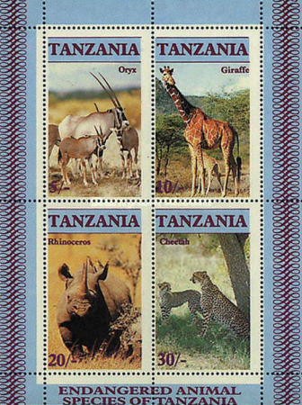 Tanzania 1986 - Animale, fauna, bloc neuzat