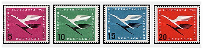 Bundes 1955 - Lufthansas Re-establishment, aviatie, serie neuzat