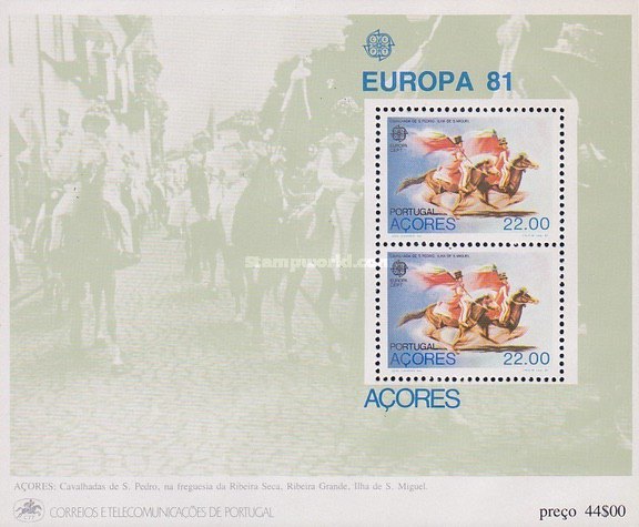 Portugal Azore 1981 - Europa, colita neuzata