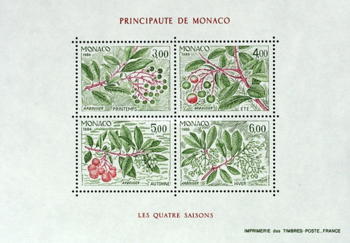 Monaco 1986 - fructe, bloc neuzat