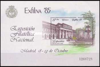 Spania 1985 - expo filatelic Madrid, arhitectura, colita neuzata