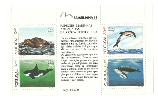 Portugalia 1983 - fauna marina, bloc neuzata