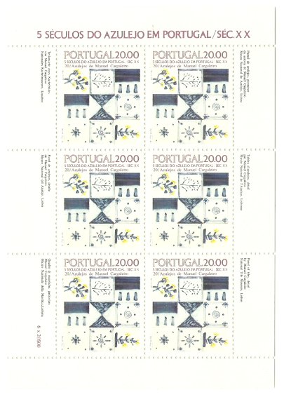 Portugalia 1985 - 500th of Azulejos 1, bloc de 6 neuzata