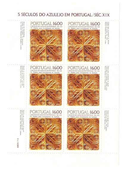 Portugalia 1984 - 500th of Azulejos 3, bloc de 6 neuzat