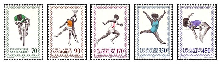 San Marino 1980 - Jocurile Olimpice Moscova, serie neuzata