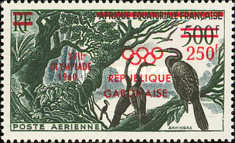 Gabon 1960 - Jocurile Olimpice Roma, supratipar pe pasare, neuza