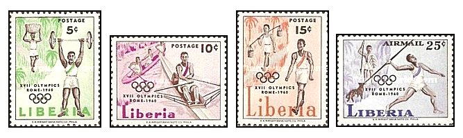 Liberia 1960 - Jocurile Olimpice Roma, sport, serie neuzata