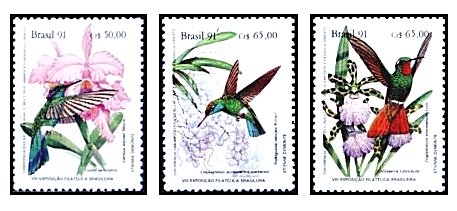 Brazilia 1991 - flori si pasari, serie neuzata