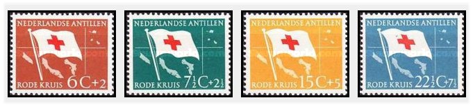 Antilele Olandeze 1958 - crucea rosie, serie neuzata