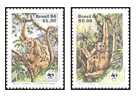 Brazilia 1984 - Fauna WWF, maimute, serie neuzata
