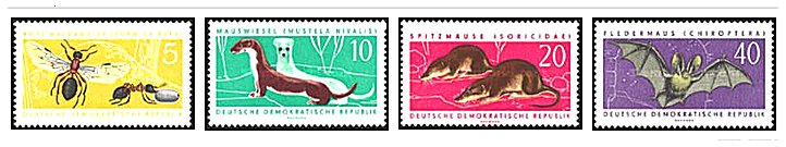 DDR 1962 - Fauna protejata, animale, serie neuzata