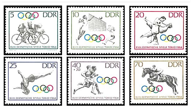 DDR 1964 - Jocurile Olimpice Tokyo, sport, serie neuzata
