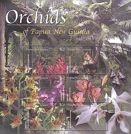 Papua New Guinea 2002 - orhidee, bloc neuzata