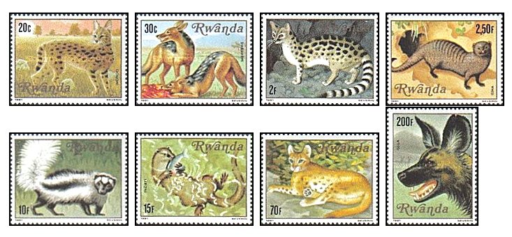 Rwanda 1981 - Fauna, animale, serie neuzata