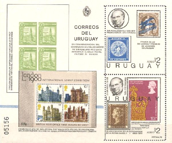 Uruguay 1979 - Sir Rowland Hill, bloc neuzat