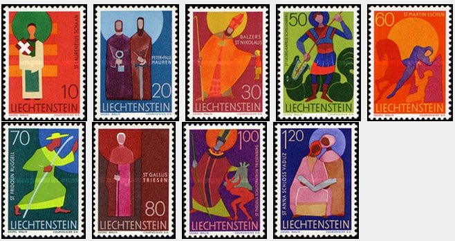 Liechtenstein 1967 - Tematica religioasa, sfinti, serie neuzata