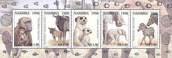 Namibia 1998 - Pui de animale, bloc neuzat
