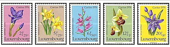 Luxemburg 1976 - Craciun-flori, serie neuzata
