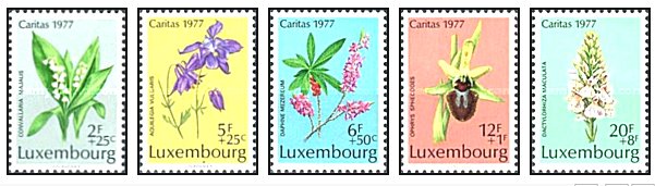 Luxemburg 1977 - Craciun-flori, serie neuzata