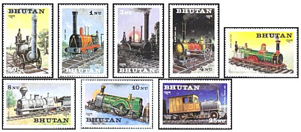 Bhutan 1984 - locomotive, serie neuzata