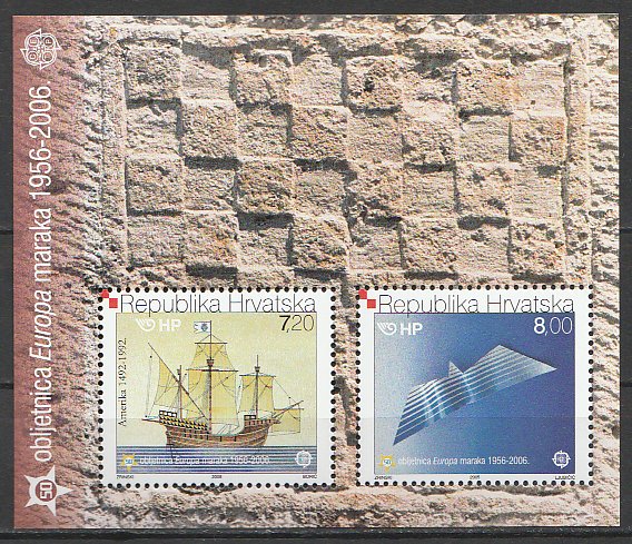 Croatia 2005 - 50th aniv. timbre Europa, CEPT, colita neuzata