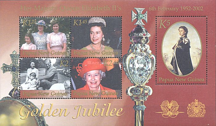 Papua New Guinea 2002 - 50th Queen Elizabeth II, bloc neuzat