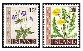 Islanda 1960 - flori, serie neuzata