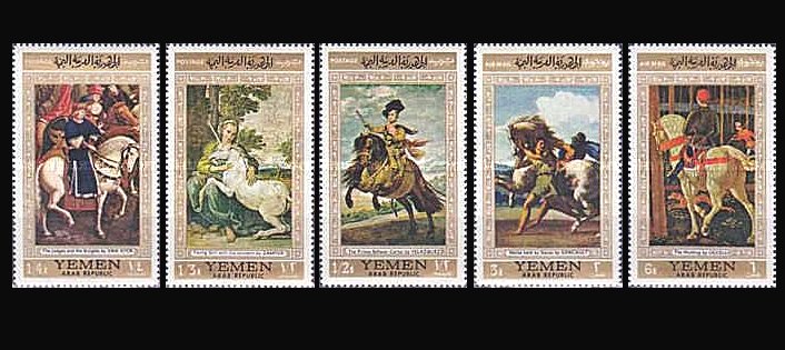 Yemen Nord 1968 - picturi cu cai, serie neuzata