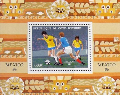 Cote Divoire 1986 - CM fotbal Mexic, colita neuzata