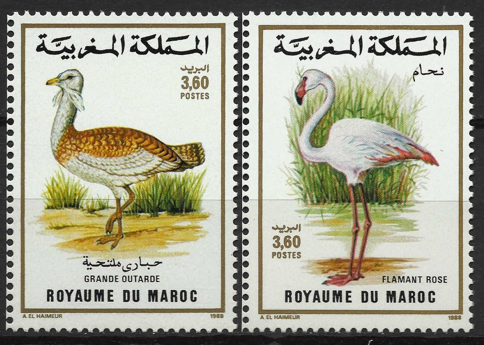Maroc 1988 - Pasari, serie neuzata