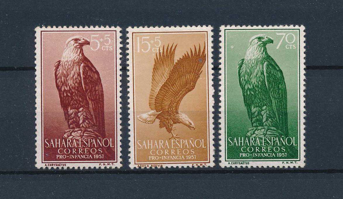 Spanish Sahara 1957 - Pasari, vulturi, serie neuzata
