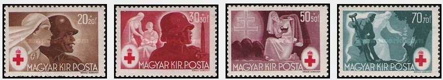 Ungaria 1944 - Crucea Rosie, serie neuzata