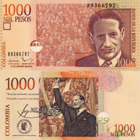 Columbia 2015 - 1000 pesos UNC