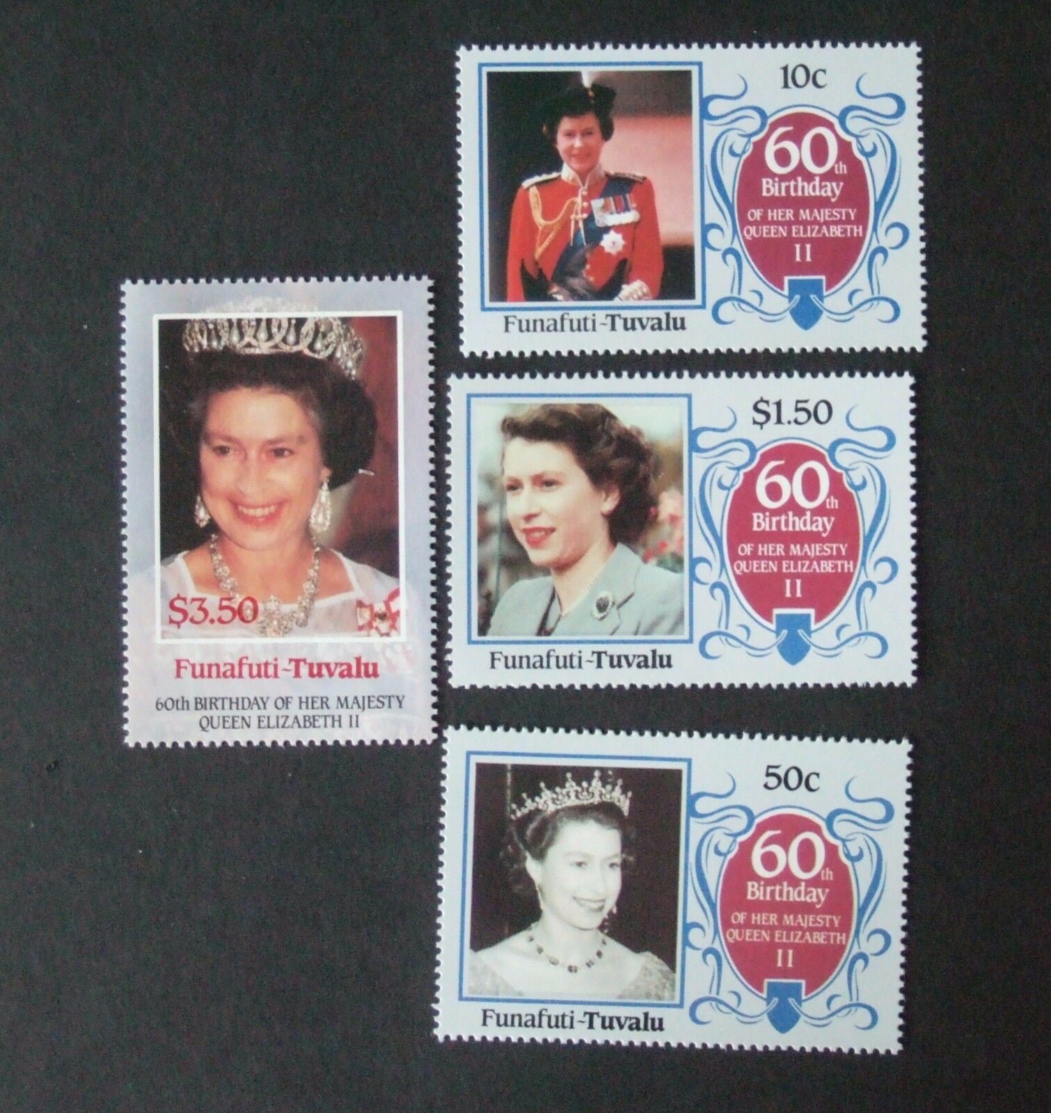 Funafuti-Tuvalu 1986 - Queen's 60th Birthday serie neuzata