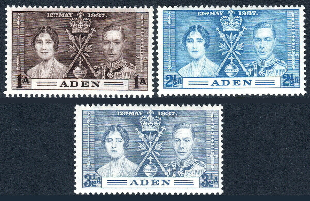 Aden 1937 - Queen Elizabeth and King George VI serie neuzata