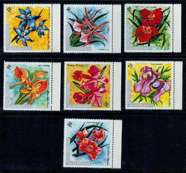 Burundi 1973 - Orhidee, Posta Aeriana, Mi.No. 892-898 neuzate