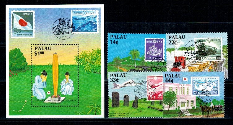 Palau 1987 - Historical Links with Japan serie+colita neuzata
