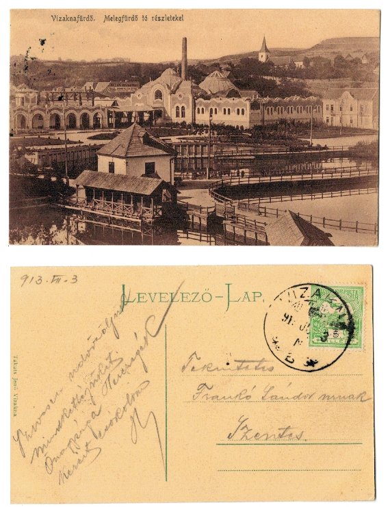 Ocna Sibiului 1913 - Ilustrata circulata
