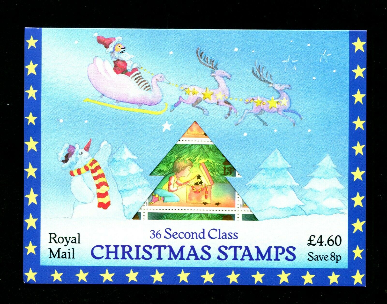 Marea Britanie 1987 - Craciun, coala 36 timbre neuzate in folder
