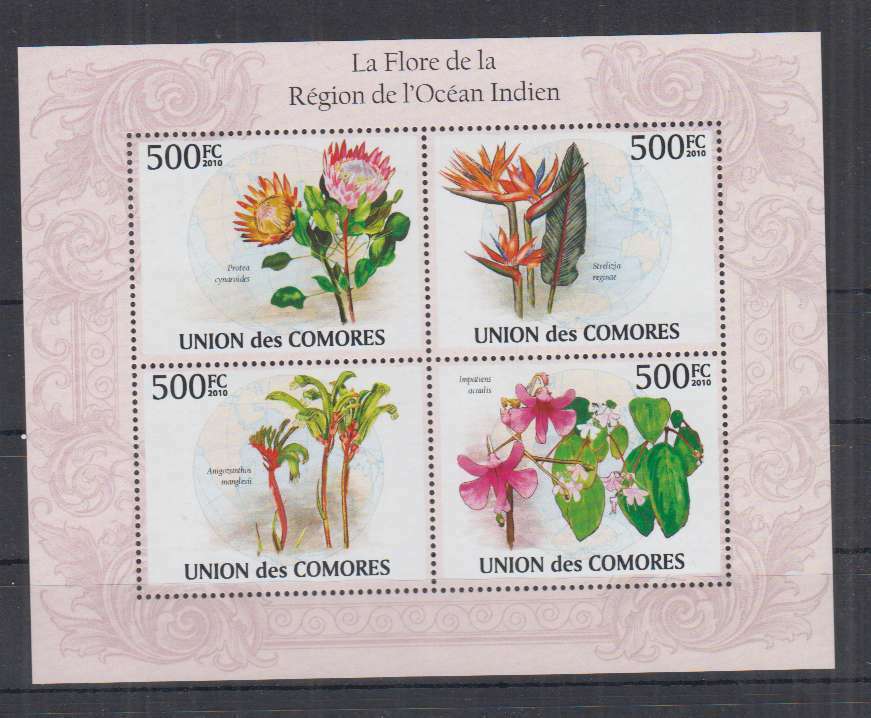 Comores 2010 - Flora, flori, bloc neuzat