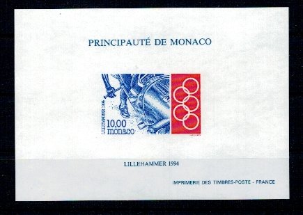 Monaco 1994 - JO Lillehammer, Mi2168 in colita ndt neuzata, spec