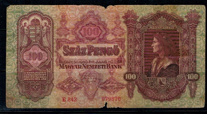 Ungaria 1930 - 100 pengo, uzat