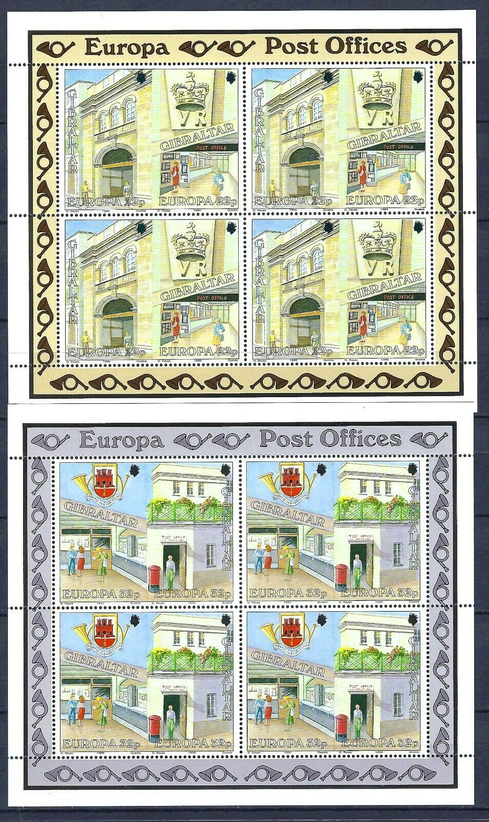 Gibraltar 1990 - Europa, oficii postale, serie KLB neuzate