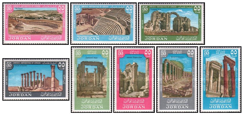 Jordan 1965 Airmail - Jerash Antiquities serie neuzata
