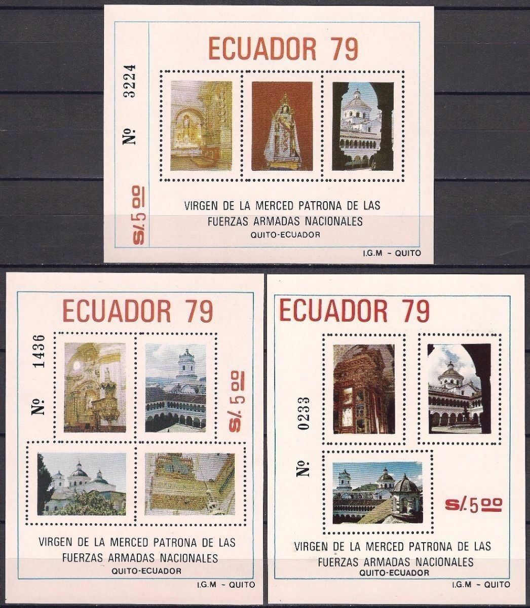 Ecuador 1980 - Virgin of Mercy, arhitectura, serie blocuri ndt n