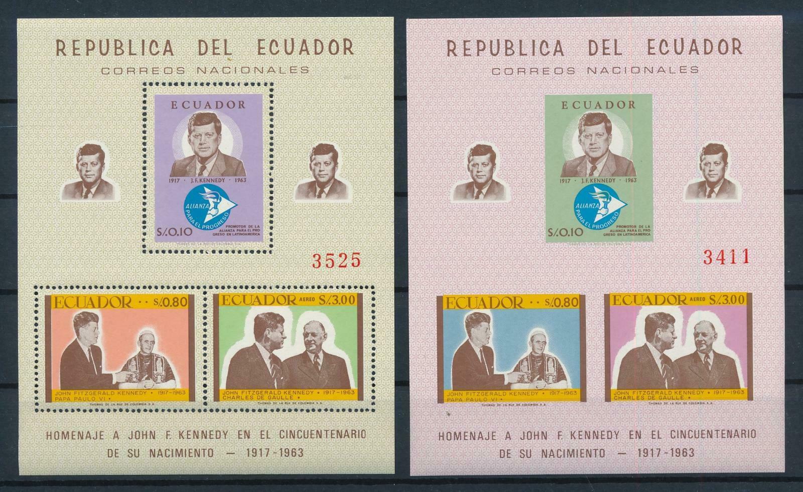 Ecuador 1967 - Kennedy, blocuri neuzate