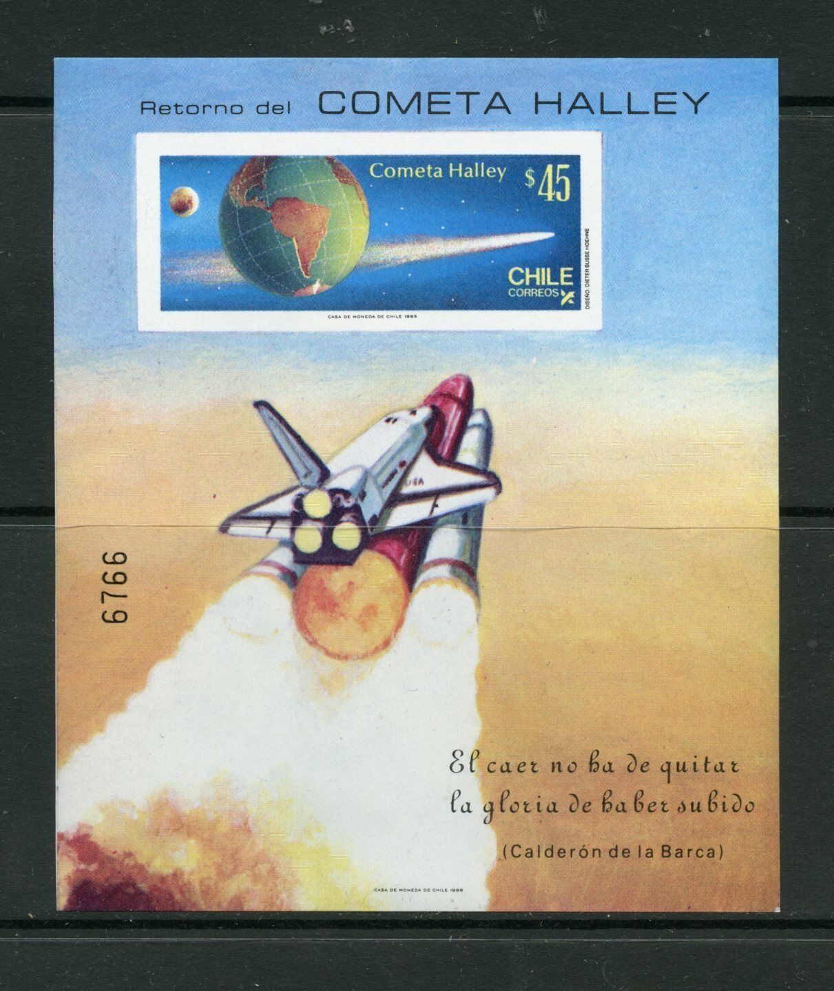 Chile 1985 - Cometa Halley, colita ndt neuzata