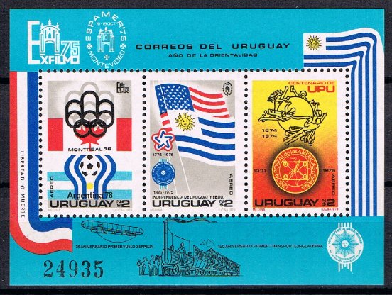 Uruguay 1975 - Expozitii, evenimente, bloc neuzat